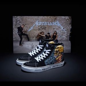 Sold out, extremely rare, brand new in box Sk8-hi Metallica Vans.